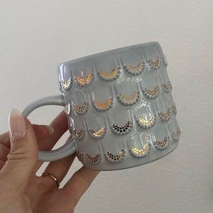 Starbucks mermaid mug stoneware grey gold coffee cup 2016 modern beach vibe